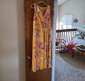 Bailey 44  Anthropologie Yellow Floral Midi Dress